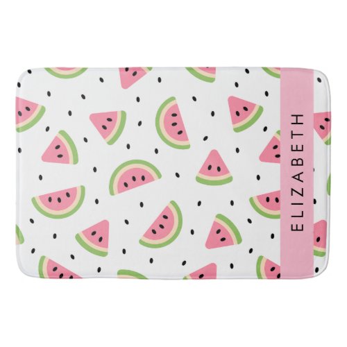 Pink Watermelons Watermelon Seeds Your Name Bath Mat