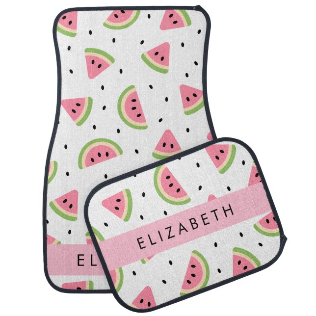 Pink Watermelons, Watermelon Seeds, Your Name Car Floor Mat (Set)