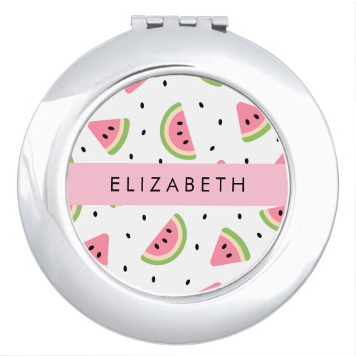 Pink Watermelons Watermelon Seeds Your Name Compact Mirror