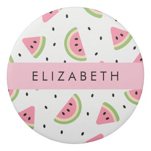 Pink Watermelons Watermelon Seeds Your Name Eraser