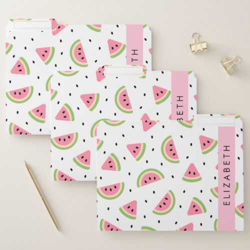 Pink Watermelons Watermelon Seeds Your Name File Folder