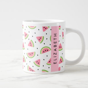 Pink Watermelons, Watermelon Seeds, Your Name Giant Coffee Mug
