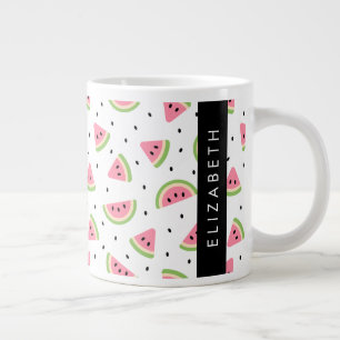 Pink Watermelons, Watermelon Seeds, Your Name Giant Coffee Mug