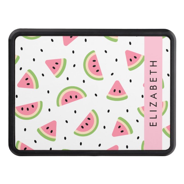 Pink Watermelons, Watermelon Seeds, Your Name Hitch Cover (Front)