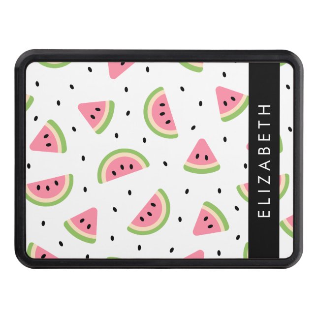 Pink Watermelons, Watermelon Seeds, Your Name Hitch Cover (Front)