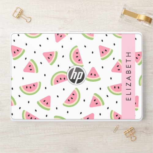 Pink Watermelons Watermelon Seeds Your Name HP Laptop Skin