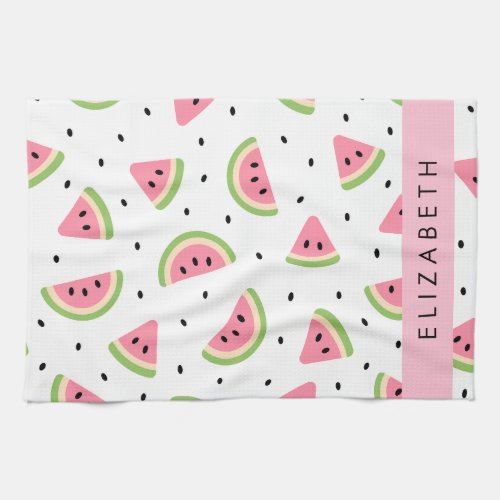 Pink Watermelons Watermelon Seeds Your Name Kitchen Towel