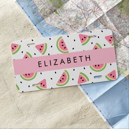 Pink Watermelons Watermelon Seeds Your Name License Plate