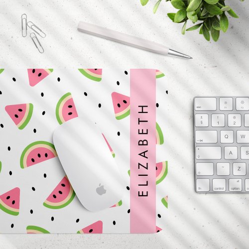 Pink Watermelons Watermelon Seeds Your Name Mouse Pad