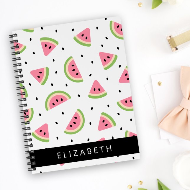Pink Watermelons, Watermelon Seeds, Your Name Notebook (Creator Uploaded)