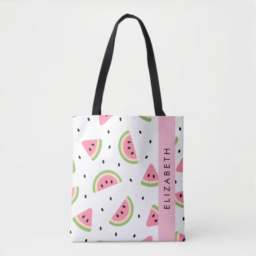 Pink Watermelons Watermelon Seeds Your Name Tote Bag