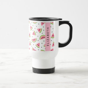 Pink Watermelons, Watermelon Seeds, Your Name Travel Mug