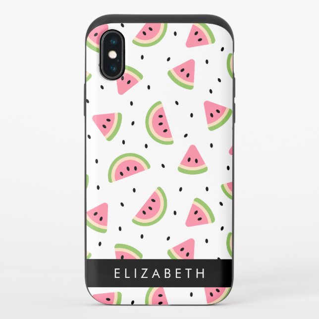 Pink Watermelons, Watermelon Seeds, Your Name Uncommon iPhone Case (Back)