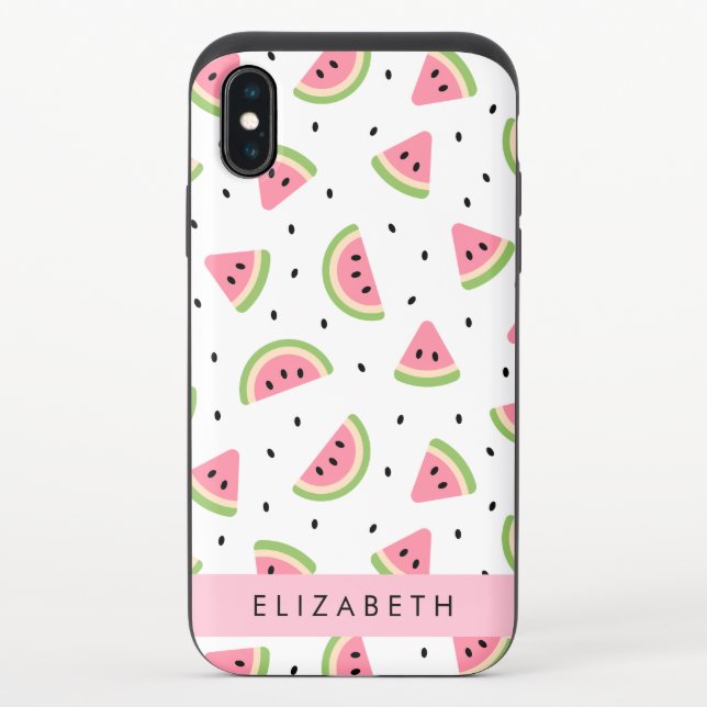 Pink Watermelons, Watermelon Seeds, Your Name Uncommon iPhone Case (Back)