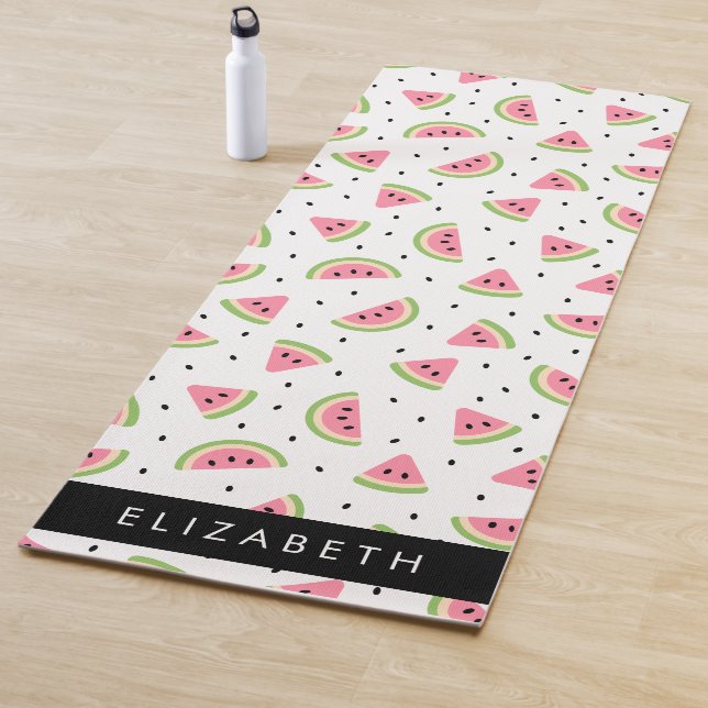 Pink Watermelons, Watermelon Seeds, Your Name Yoga Mat (In Situ)
