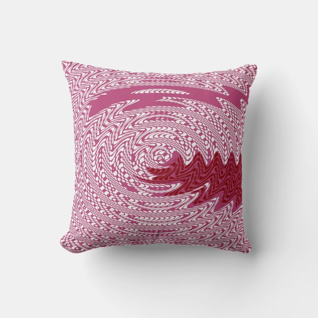 Pink Wave Funky Art Design Abstract Pillow (Front)