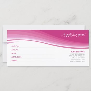 Pink Wave Gift Card Certificate by BluePlanet at Zazzle