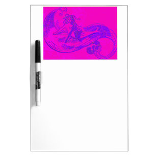 pink wave mermaid dry erase board