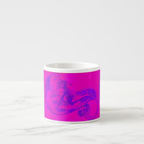 pink wave mermaids espresso mug
