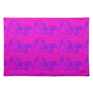 pink wave mermaids placemat