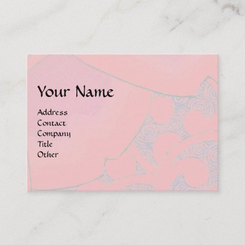 PINK WAVES Abstract Green Gold Swirls Business Card
