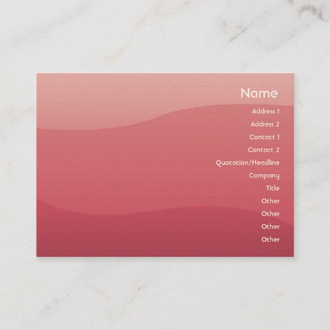 Pink Waves - Chubby Business Card (Front)