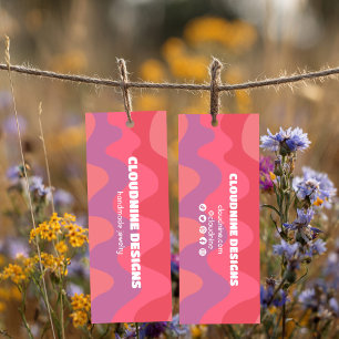 Pink Waves Hangtag Necklace Jewelry Display Card