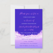 Pink Waves Ocean Pink Purple Ombre Bridal Sweet 16 Invitation (Front)