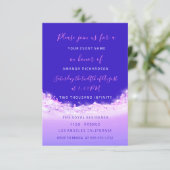 Pink Waves Ocean Pink Purple Ombre Bridal Sweet 16 Invitation (Standing Front)