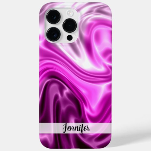 Pink waves of silk personal name Case_Mate iPhone 14 pro max case