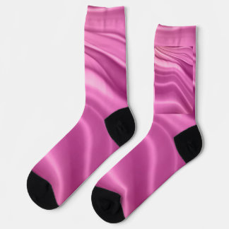 Pink Waves Pastel Abstract Geometric Socks
