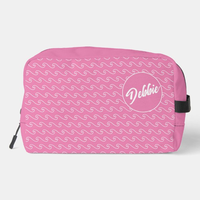 Pink Waves Personalized Dopp Kit (Back)