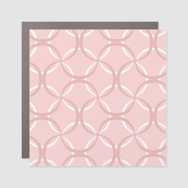 Pink Waves: Seamless Chic Pattern Car Magnet (Front)