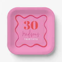 Pink Wavy 30th Birthday Party 