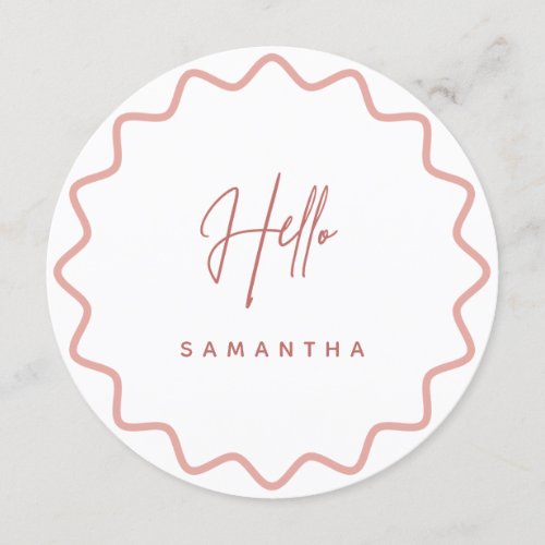 Pink Wavy Border Menu Card with Name