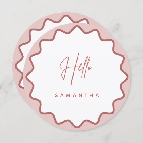 Pink Wavy Border Menu Card with Name