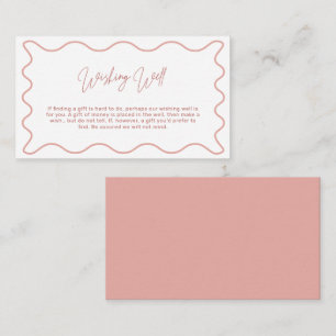 Pink Wavy Border Wishing Well Enclosure Card