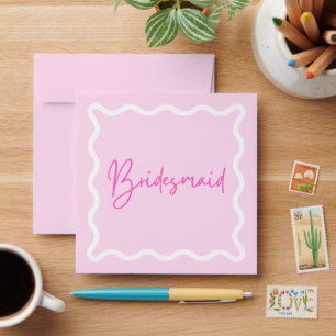 Pink Wavy Bridesmaid Proposal  Envelope