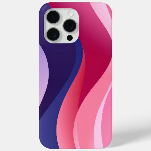 Pink wavy forms with blue iPhone 15 pro max case