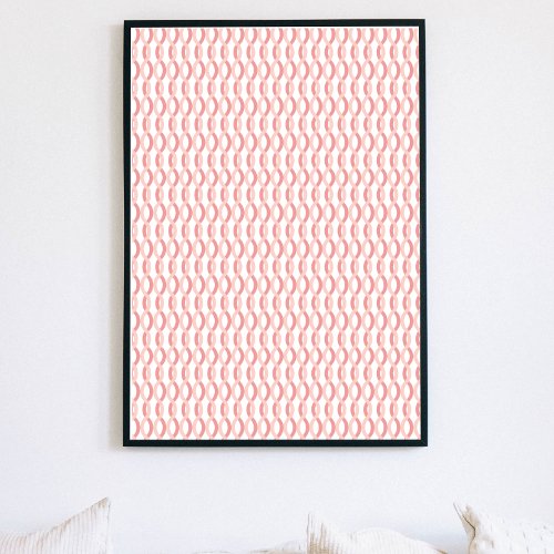 Pink Wavy Lines Pattern Poster