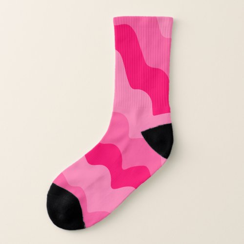 Pink wavy ocean waves gradient  socks
