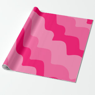 Pink wavy ocean waves gradient wrapping paper