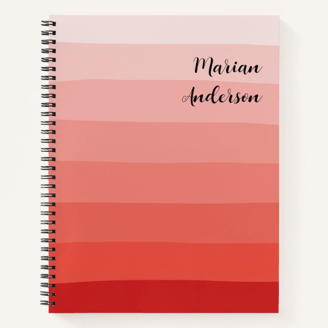 Pink Wavy Shades Personalized Text Notebook (Front)