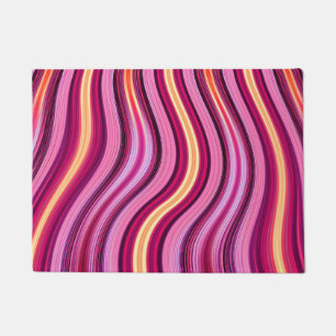 Pink wavy stripes pattern doormat