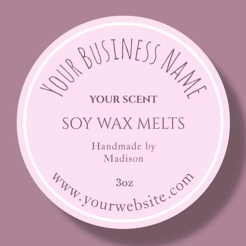 Pink  Wax Melt Business Product Label Sticker