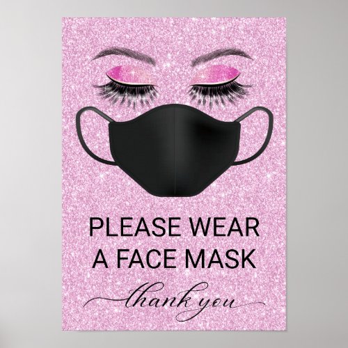 Pink Wear Face Mask Beauty Salon Covid_19 Poster