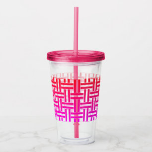 Pink Weave Cold Drinks Tumbler with Straw
