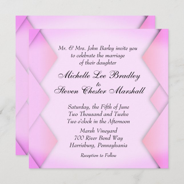 Pink Weave Invitation (Front/Back)