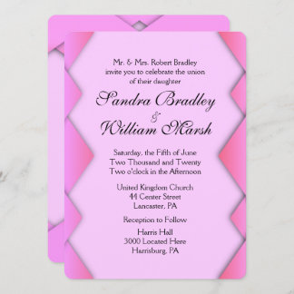 Pink Weave Wedding Invitation