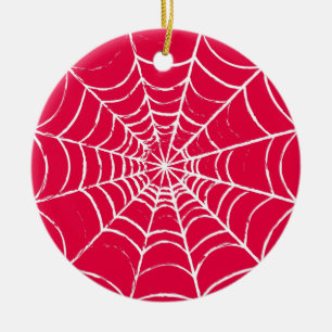 Pink Web Ceramic Ornament